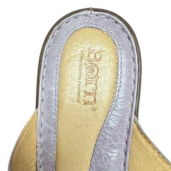 Born Lilac Purple Wedge Flower Comfortable Cushioned Sandal Size 7 - Picture 7 of 8